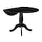 International Concepts Round 42 in Round Dual Drop Leaf Pedestal Table, 29.5 inH, Black, 42 W, 42 L, 29.5 in H, Wood K46-42DPT - alternate 2